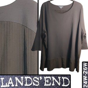 Pleated back ponte knit blouse